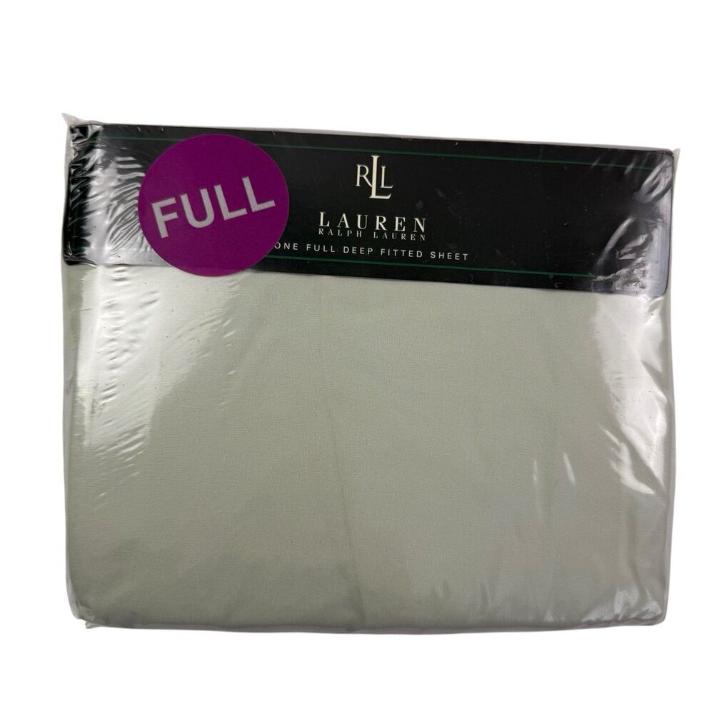 NEW LRL Ralph Lauren Home Full Deep Fitted Sheet Solid 100% Cotton Sage USA